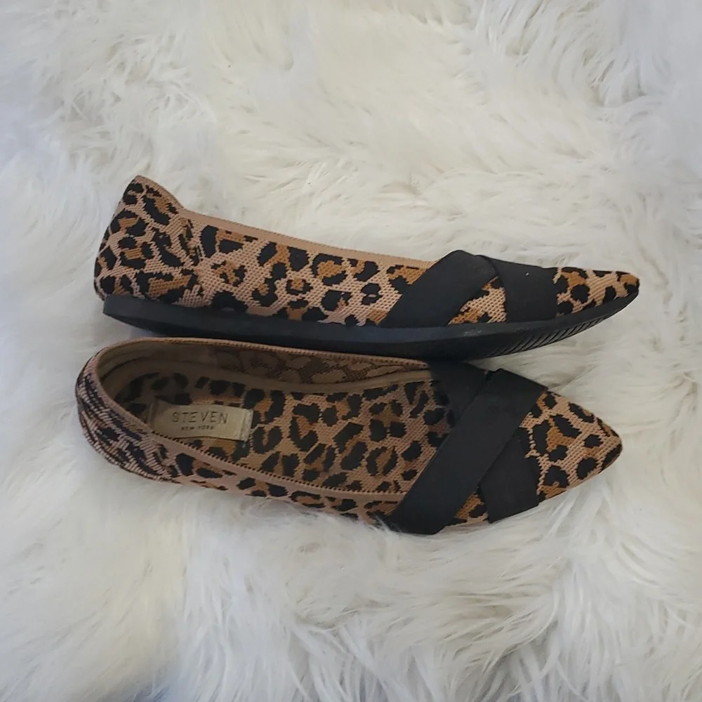 Steve Madden leopard Mob Wife flats shoe size 8.5 - Picture 5 of 14